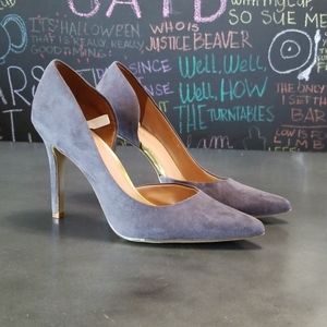 Merona Target Suede High Heels Warm Charcoal Grey